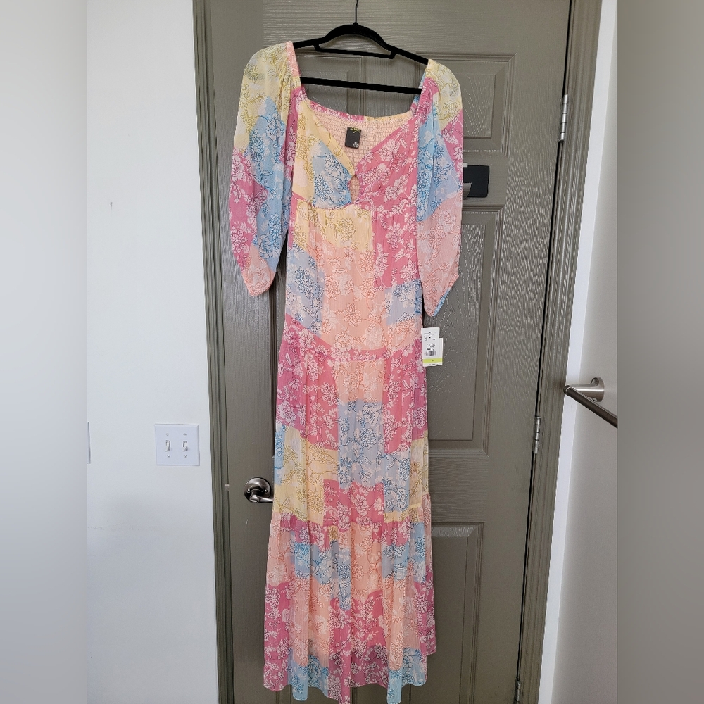 Colorful Chiffon Maxi Dress
